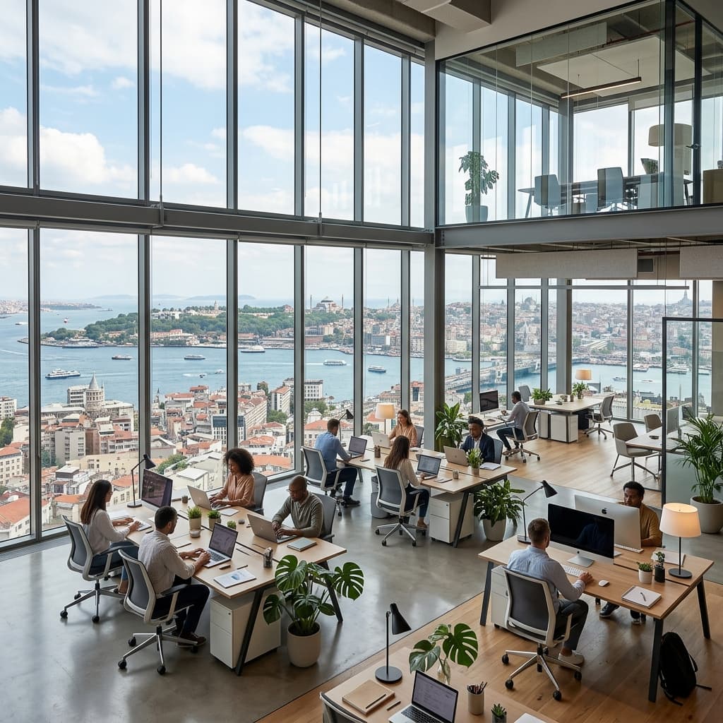 Levent'te Panoramik Manzaralı Ofis Katı - Görsel 1